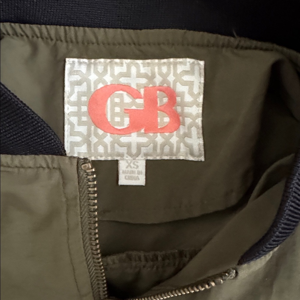 Gianni Bini Khaki Bomber Jacket with Black Trim - Picture 3 of 4